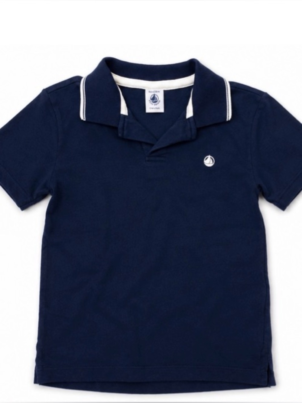 Petit Bateau Navy Polo with White Trim